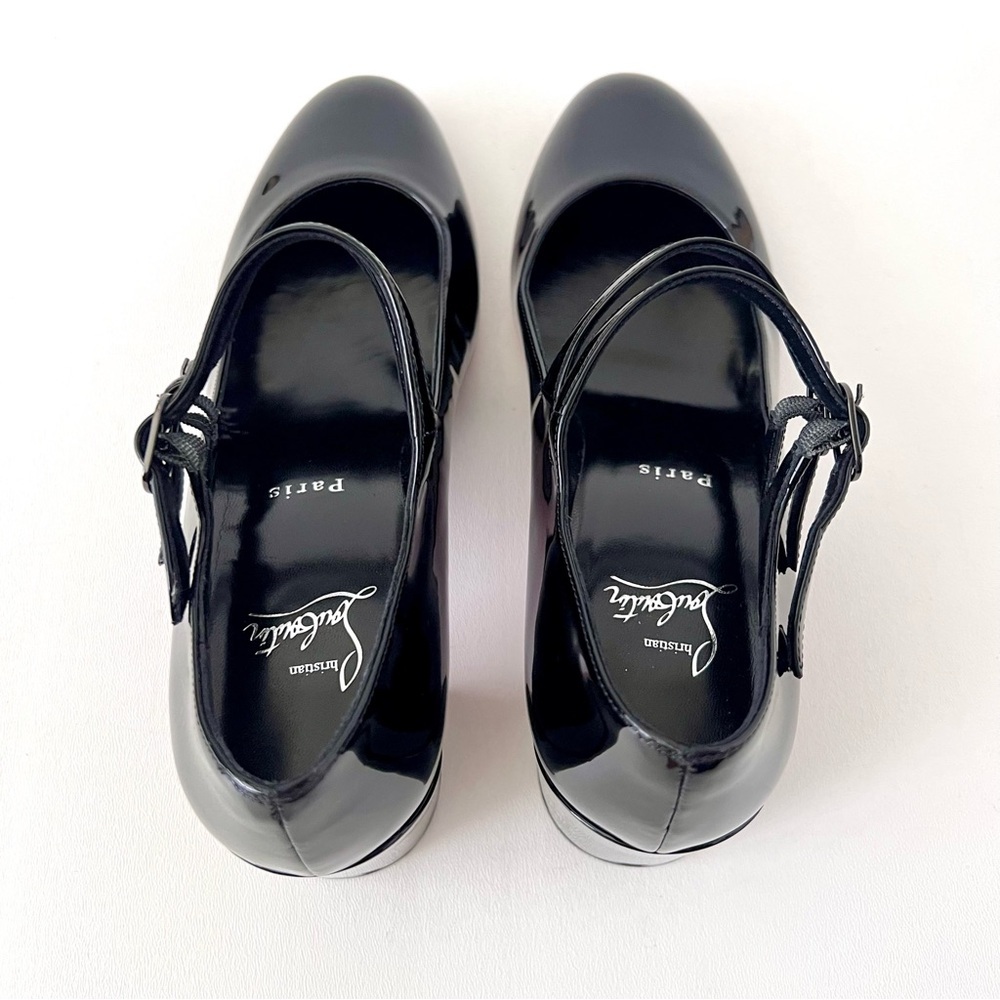 CHRISTIAN LOUBOUTIN || Miss Jane 55 Black Patent Pumps EU 38.5 - Picture 7 of 11